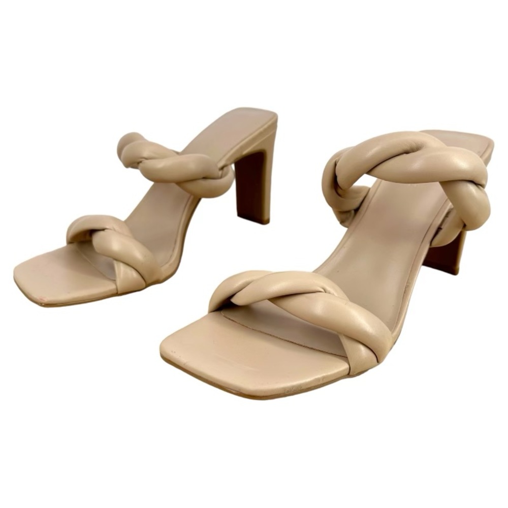 Open Edit | 9 Nude Braided Twist Slide Heels Remmy Nordstrom